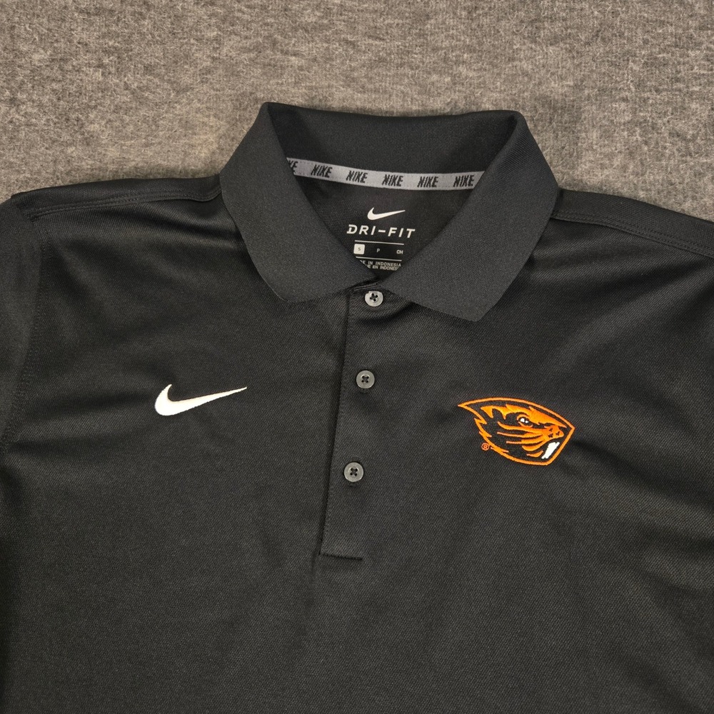 Nike Varsity Polo Shirt Mens Small Black OSU Beavers Dri-Fit Performance M-51300